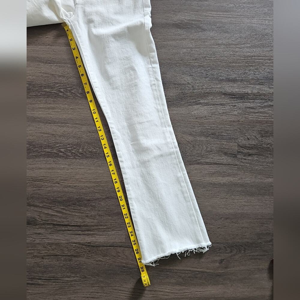 Mother White The Hustler Ankle Fray Jeans in Fairest of Them All Wash Size 25 - Picture 13 of 14